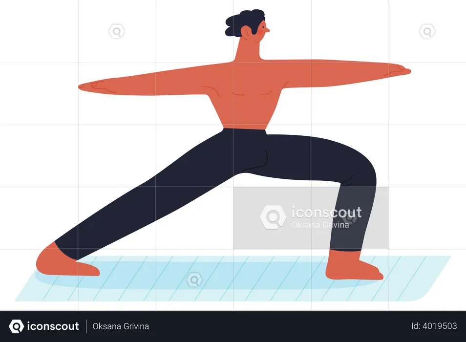 Homme faisant du yoga  Illustration