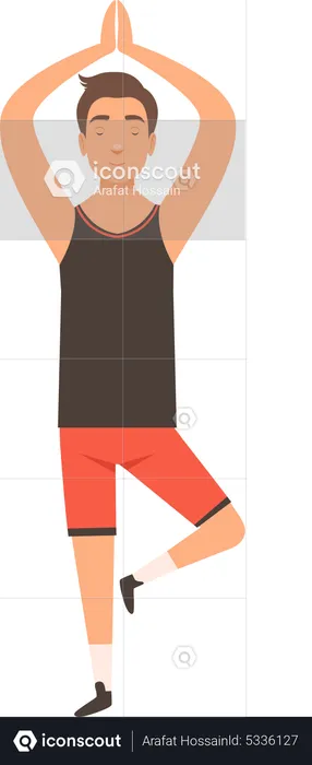 Homme faisant du yoga  Illustration