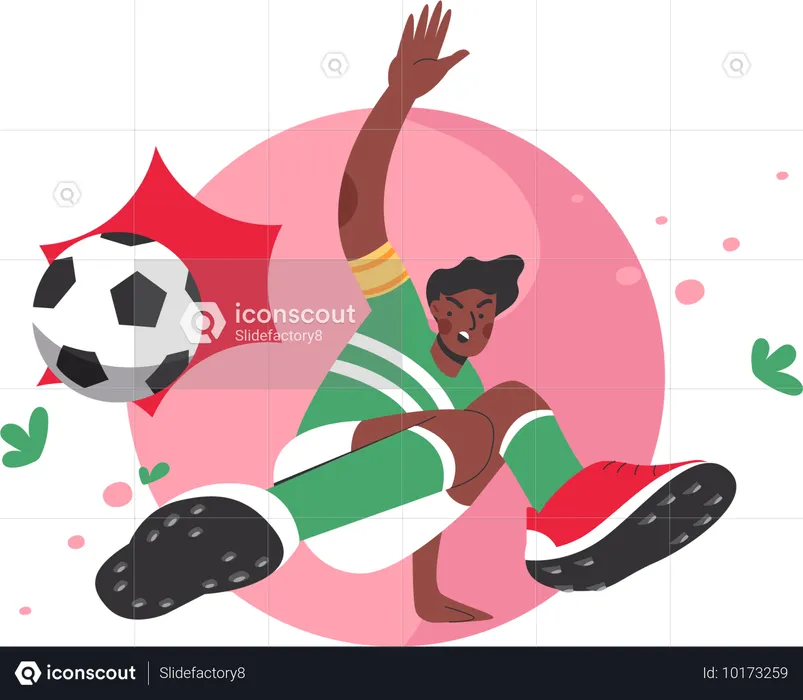 Homme jouant au football  Illustration