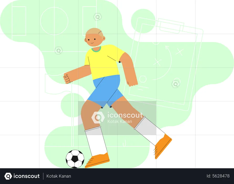 Homme jouant au football  Illustration