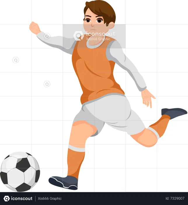 Homme jouant au football  Illustration