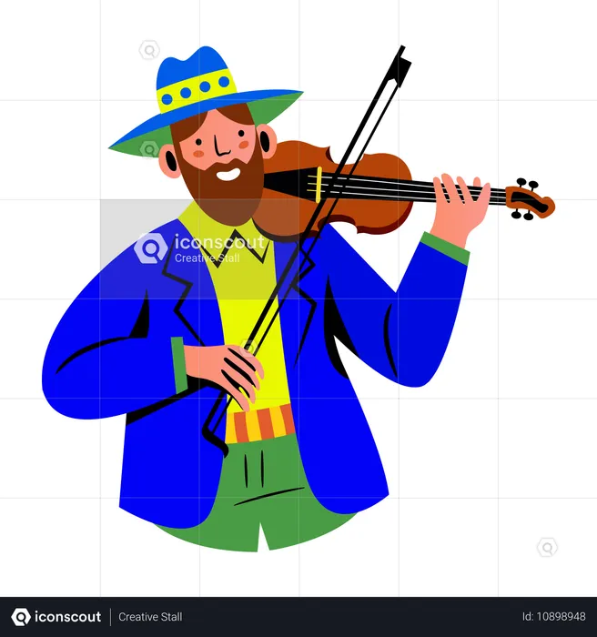 Homme jouant du violon  Illustration