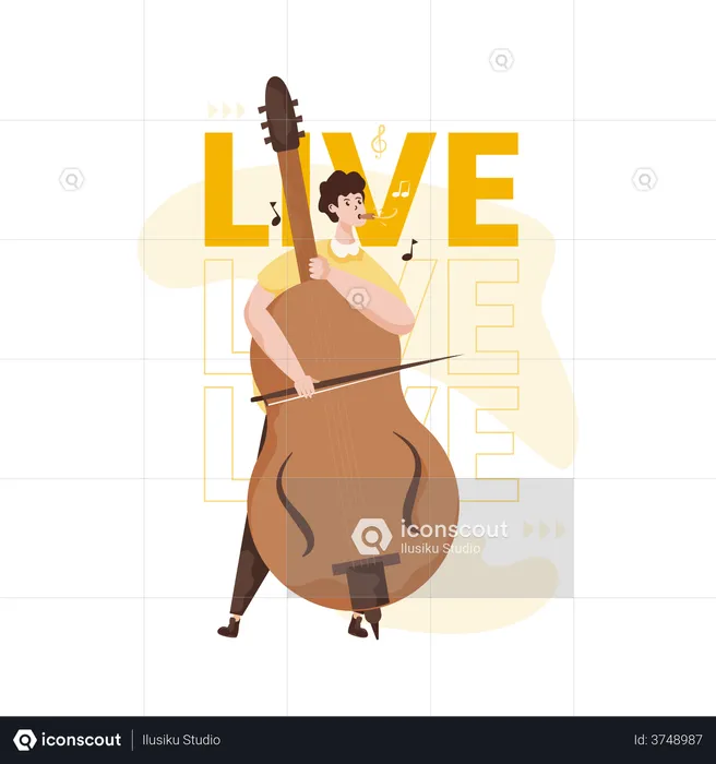 Homme jouant du violon  Illustration