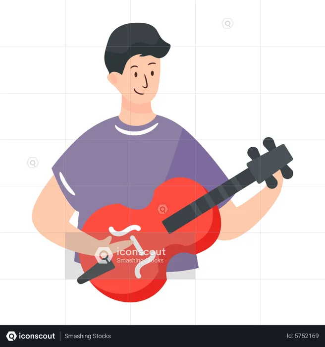 Homme jouant du violon  Illustration