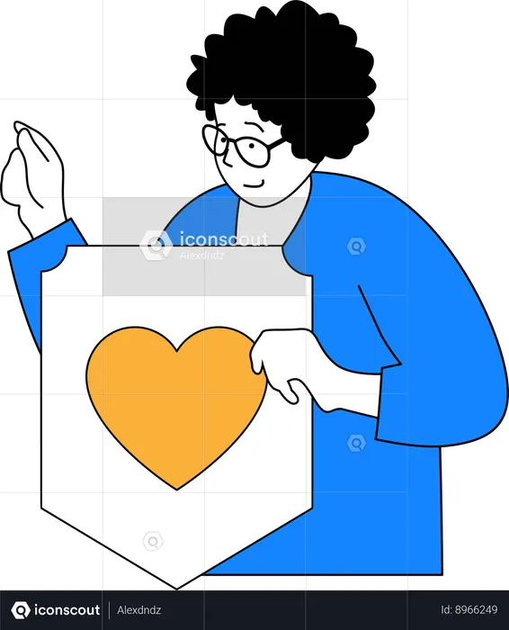 Homme montrant le coeur  Illustration