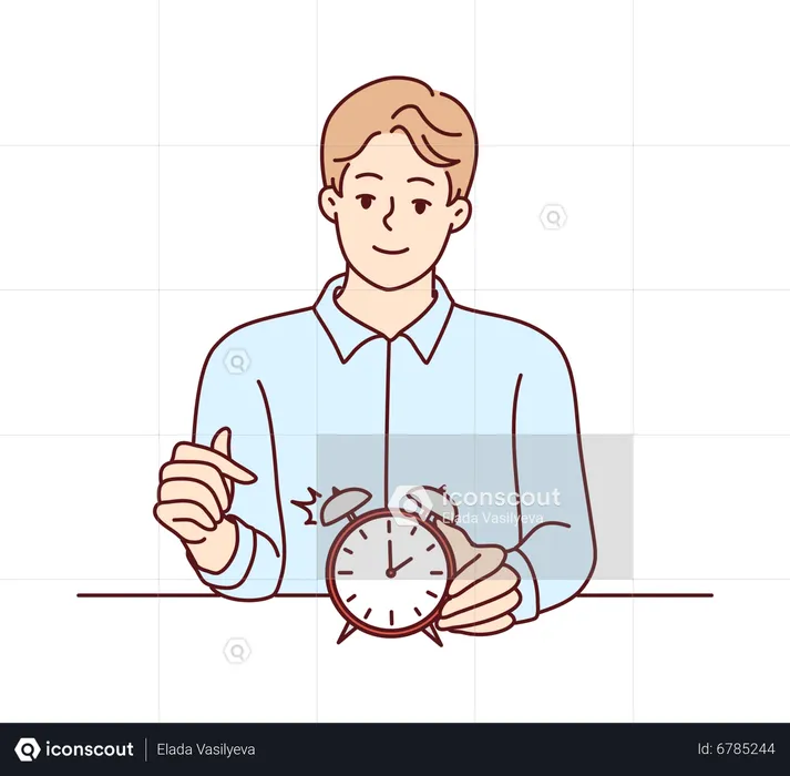 Homme montrant la date limite  Illustration