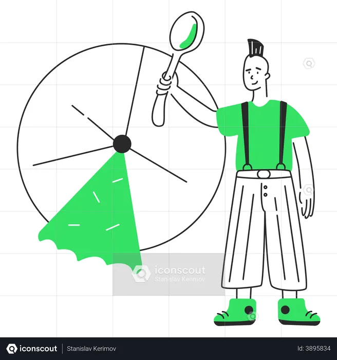 L'homme montre une analyse statistique  Illustration