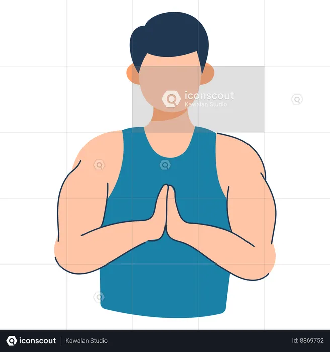 L’homme montre une pose de yoga  Illustration