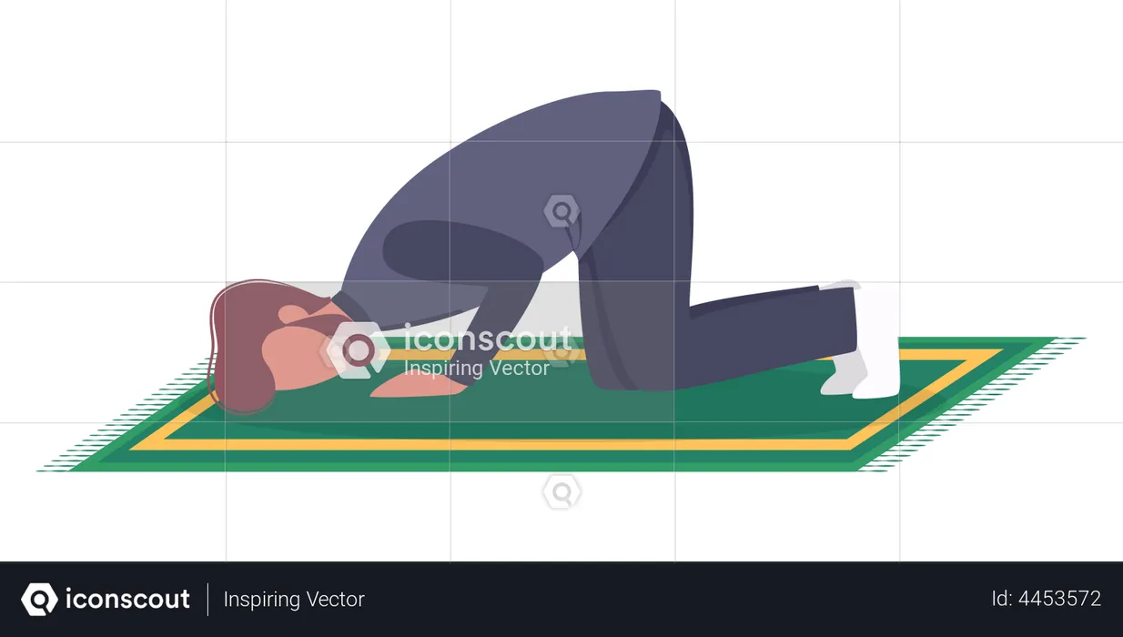 Position de prière d'un homme musulman  Illustration