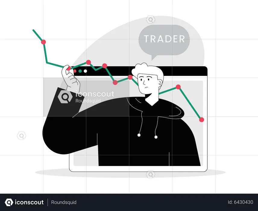 Trader en bourse  Illustration