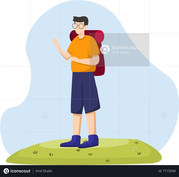 Homme qui part en vacances  Illustration