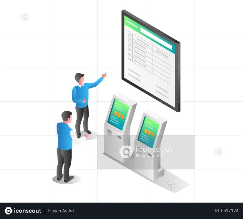 Homme présentant des informations  Illustration