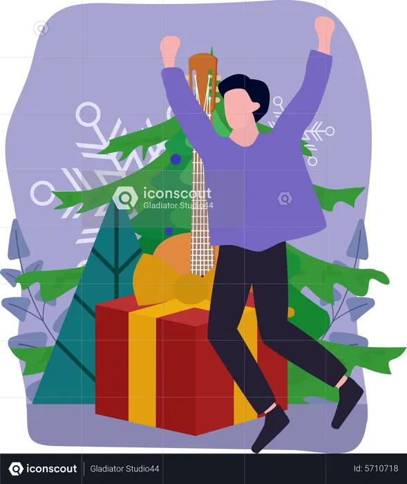 L'homme profite de Noël  Illustration