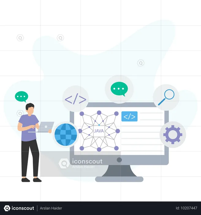 Programmeur travaillant sur un projet  Illustration