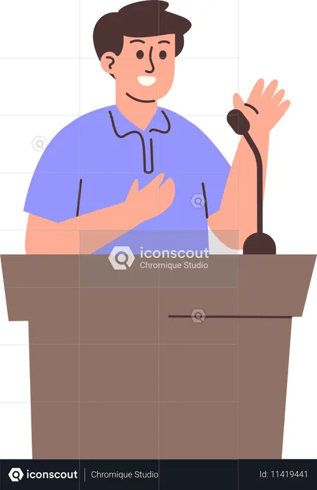 Homme prononçant un discours  Illustration