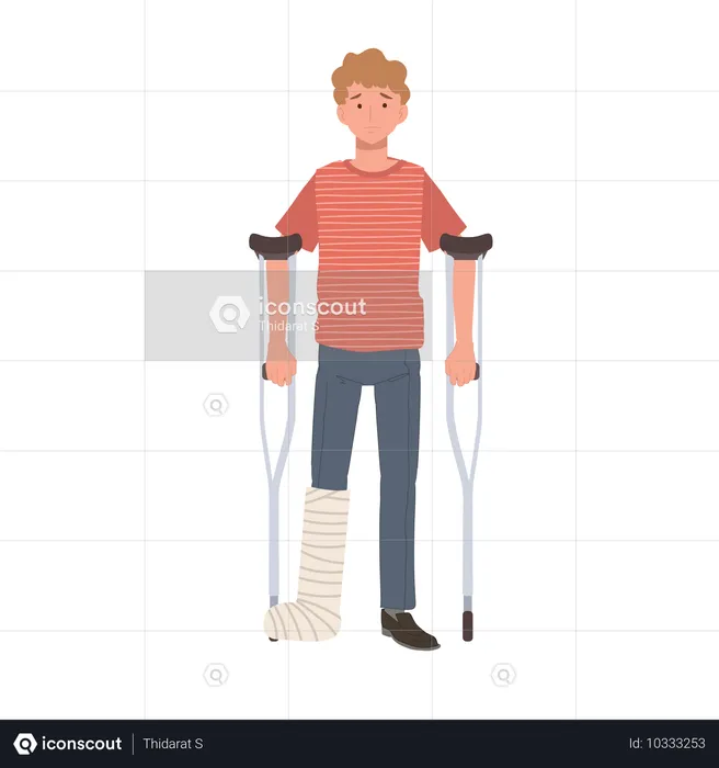 Un homme utilise une aide à la mobilité pour se rétablir  Illustration