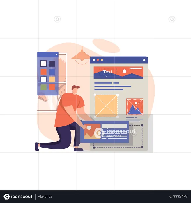 Concepteur de sites Web masculin  Illustration