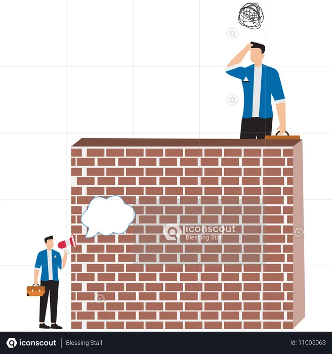 Les hommes d'affaires confrontés à un manque de communication  Illustration