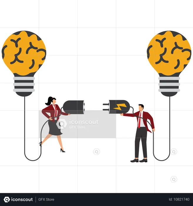 Des hommes d'affaires échangent des idées commerciales  Illustration