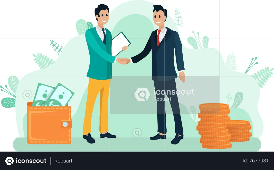 Hommes d'affaires se serrant la main  Illustration