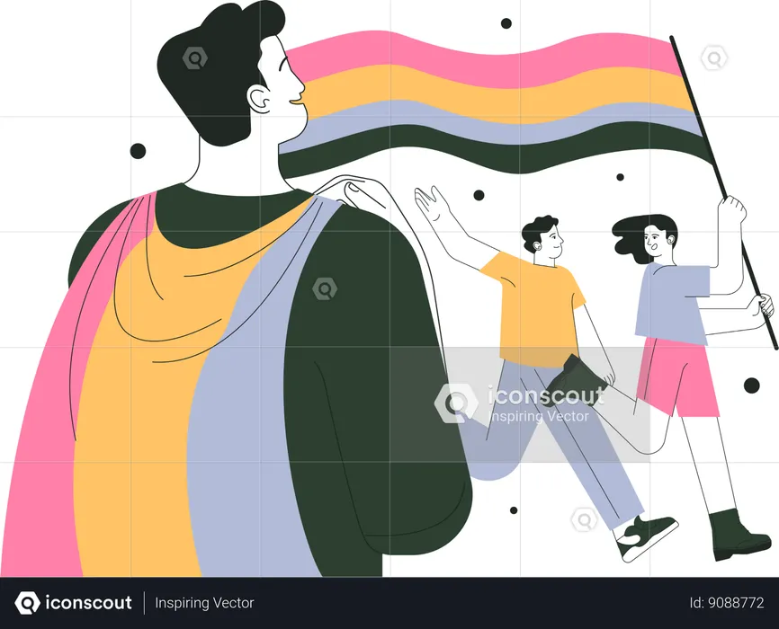 Homosexual community on protest  Illustration