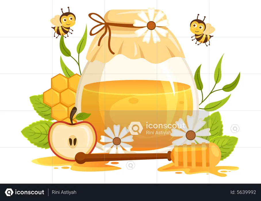 Honey Bottle  Illustration