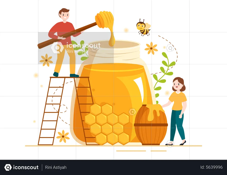 Honey Jar  Illustration