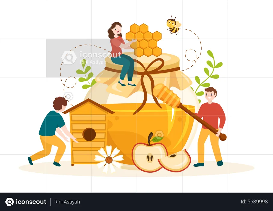 Honey Making  Illustration