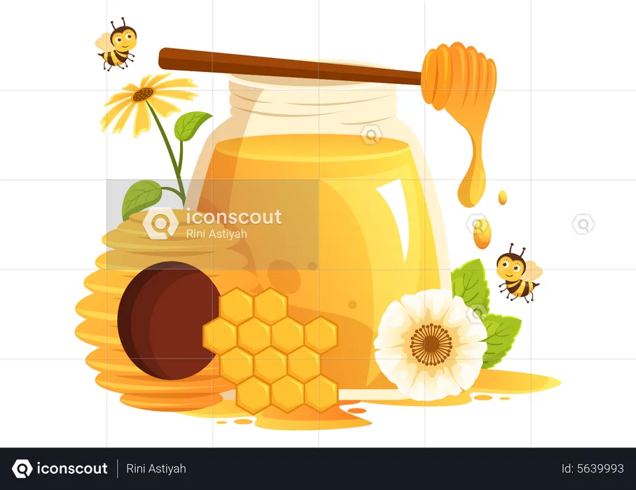 Honey Pot  Illustration