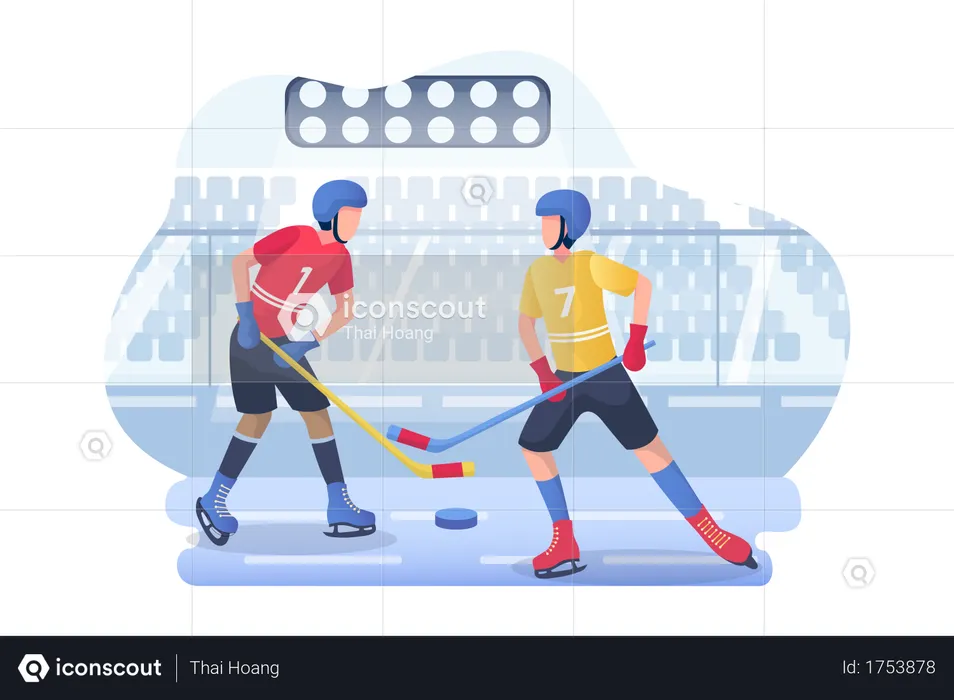 Hockey no gelo  Ilustração