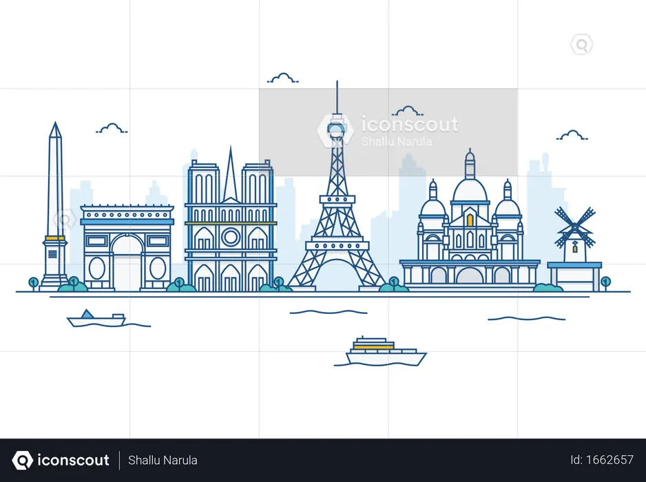Horizonte de parís  Ilustración