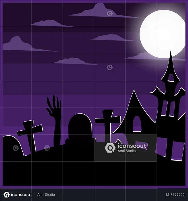 Horror Graveyard  Illustration
