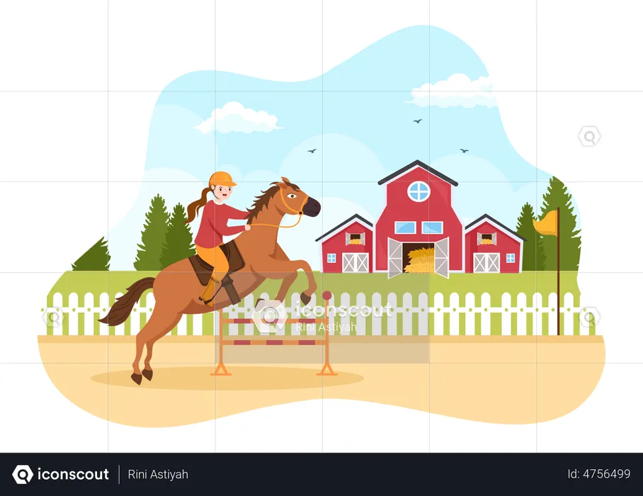 Horse High Hurdles  Illustration