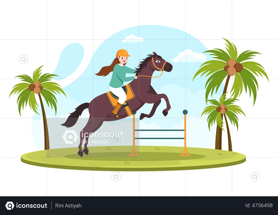 Horse Jumping Hurdle  Illustration