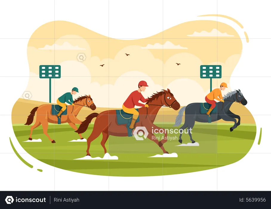 Horse Racing Competition  Illustration