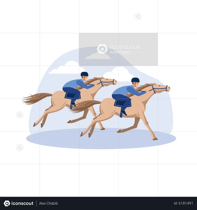 Horse racing  Illustration