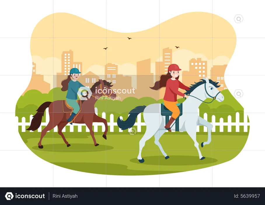 Horse Racing  Illustration