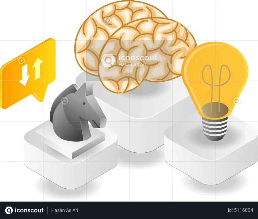 Horse strategy and brain ideas  Illustration
