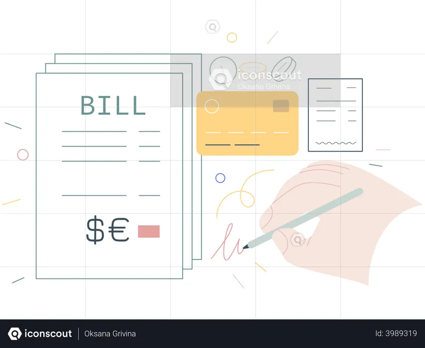 Hospital bill payment by card  Illustration