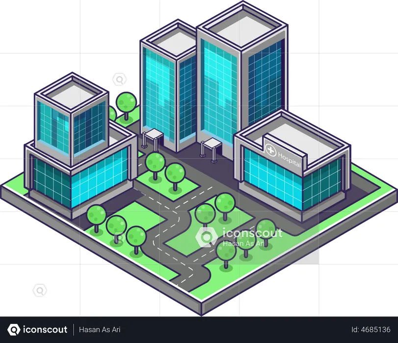 Hospital Building  Illustration