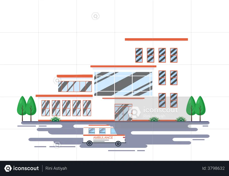 Hospital Building  Illustration