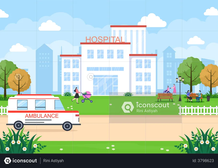 Hospital Building  Illustration