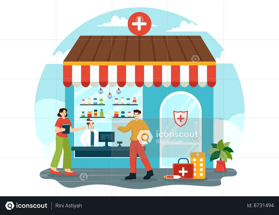 Hospital Drug Store  Illustration
