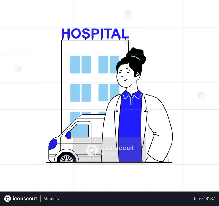 Hospital e médico  Ilustração