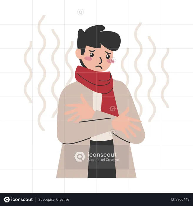 Hospital Patient wearing warm clothes  Illustration