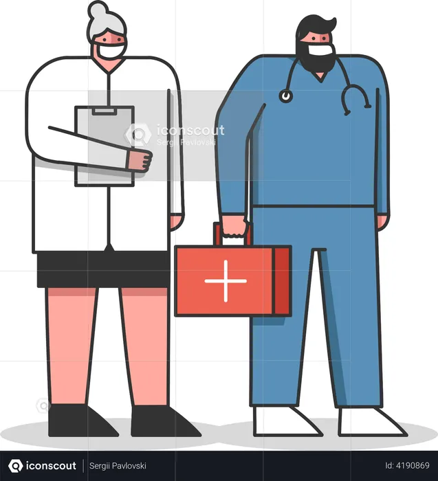 Hospital Professional Healthcare Staff  Illustration
