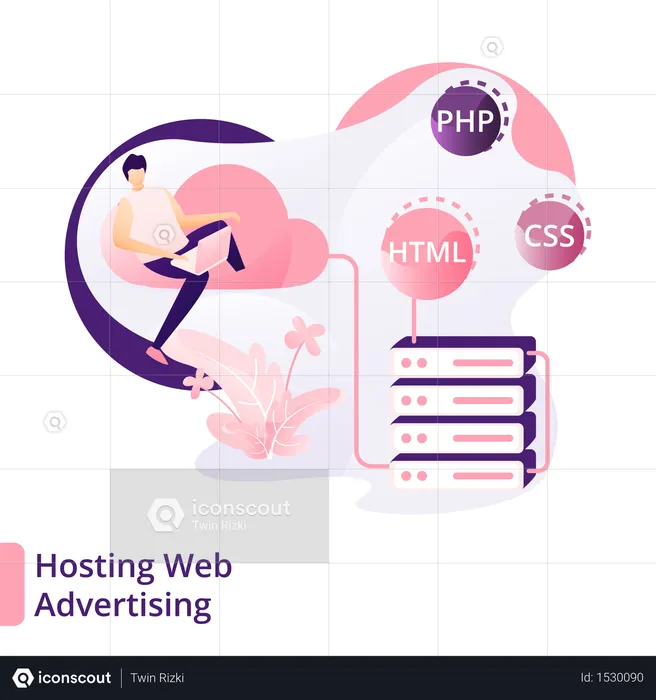 Hosting Web advertising  Illustration