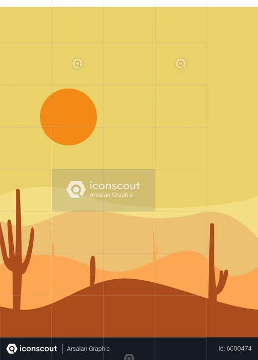Hot Desert  Illustration