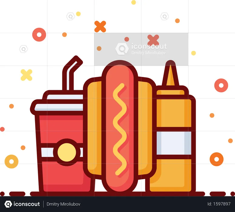 Hot Dog  Illustration