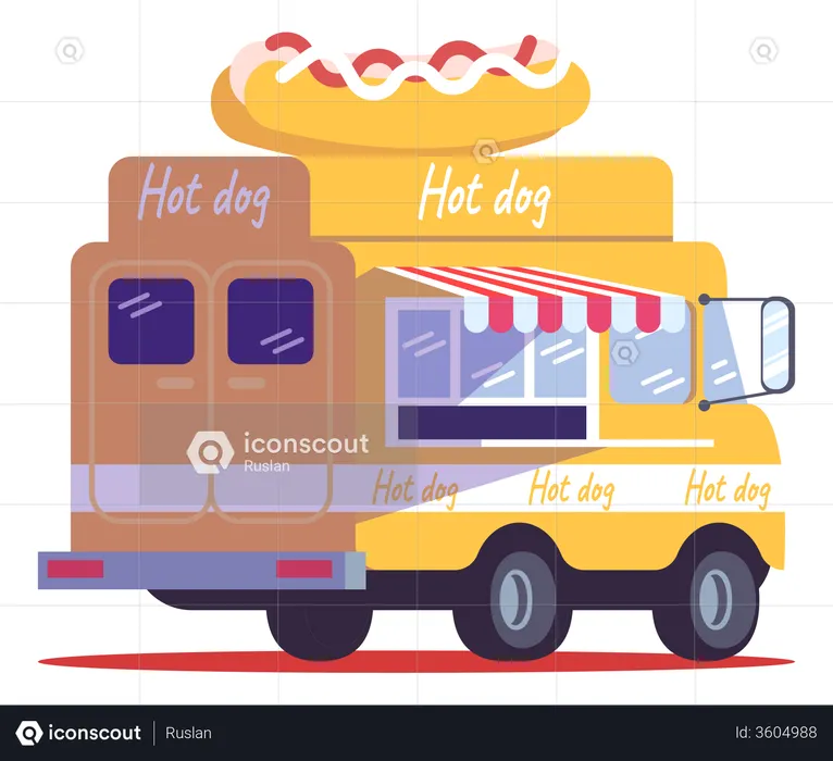 Hot Dog Truck  Illustration